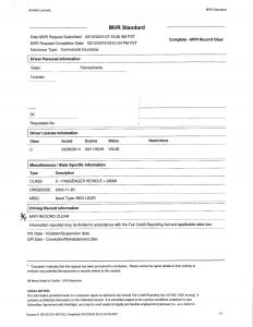 mvr insurnace form